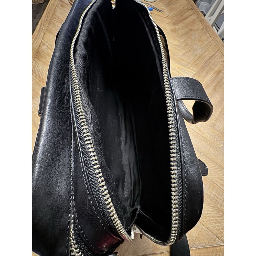 COACH Slim Leather Briefcase Black Vintage Coach - Picture 9 of 11